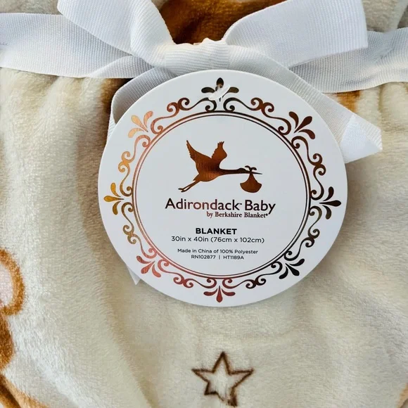 Adirondack Baby by Berkshire My Cozy Cream Baby Blanket Teddy Bears & Stars - Picture 2 of 13